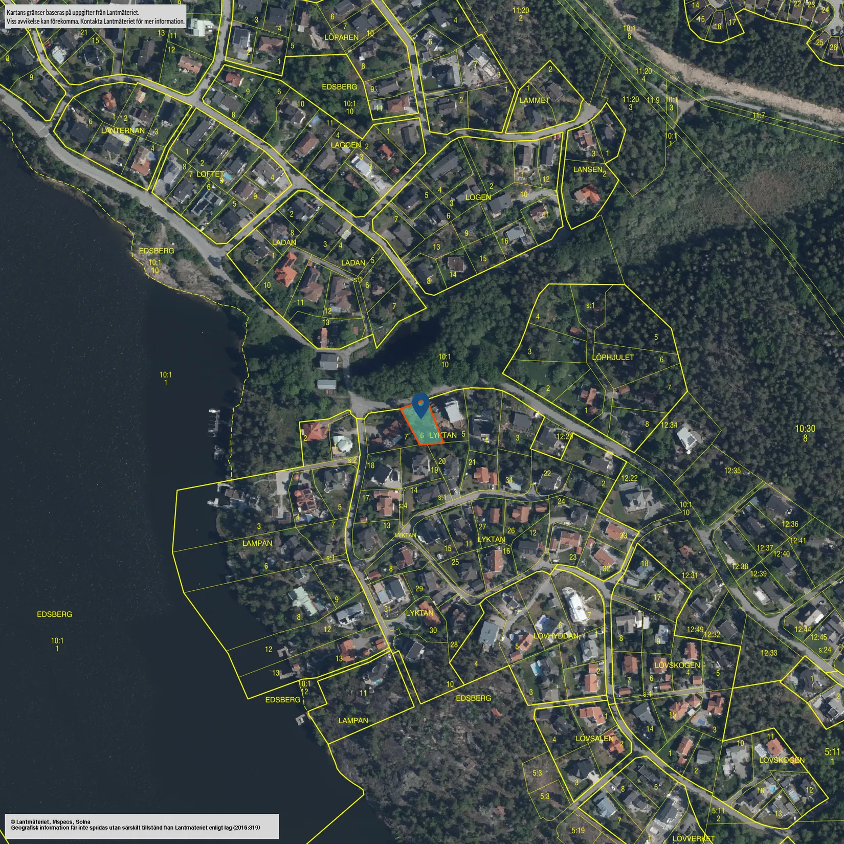 Tomt, Landsnoravägen 92, Landsnora, Sollentuna