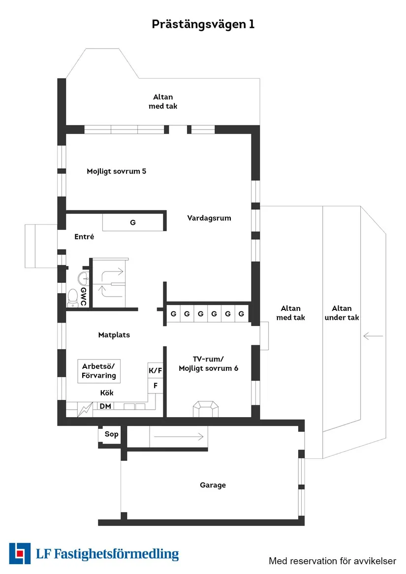 Villa, Prästängsvägen 1, Simlångsdalen, Halmstad