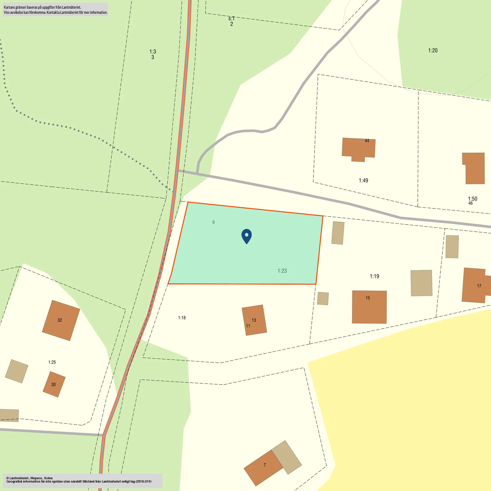 Tomt, Sandbo 9, Fjuckby, Uppsala