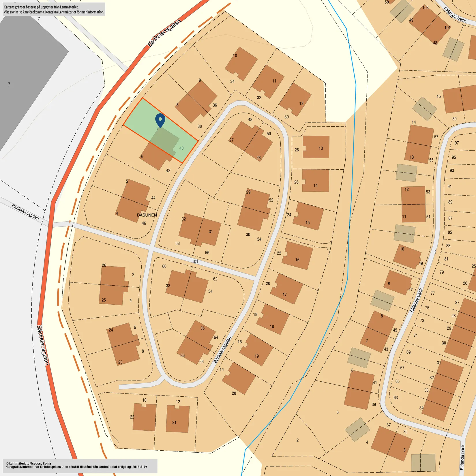 Radhus, Bäckstensgatan 40, Eklanda, Mölndal