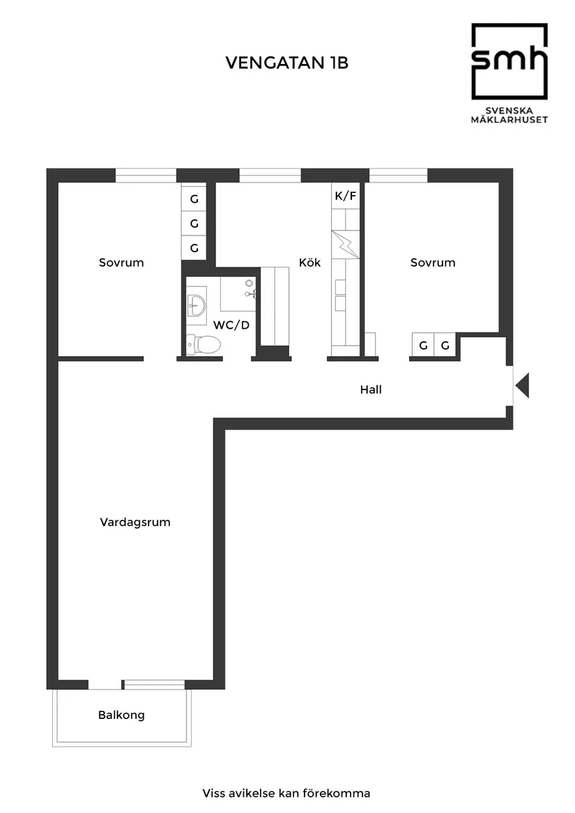 Bostadsrätt, Vengatan 1B, Väster, Landskrona