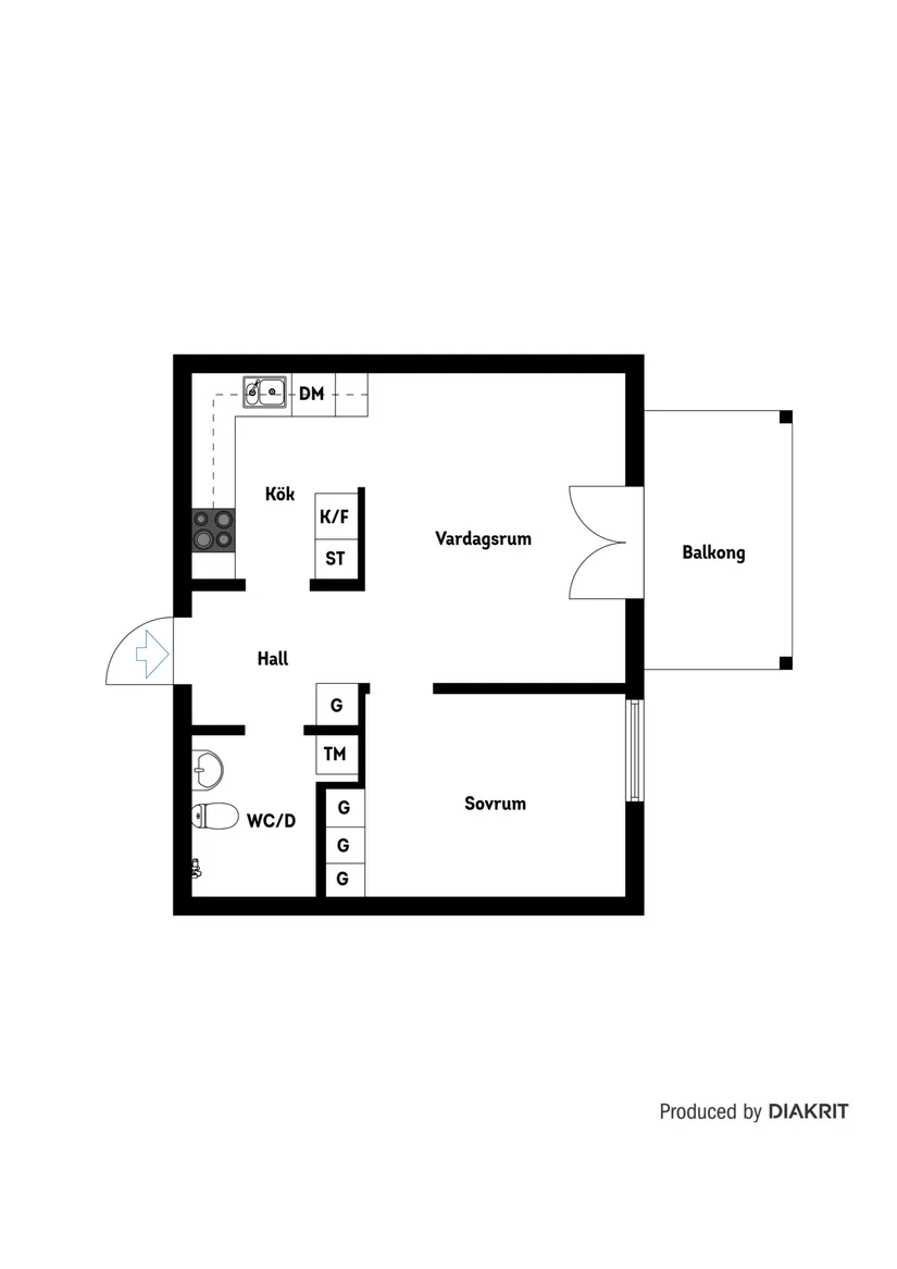 Bostadsrätt, Riggargatan 2G, Brandholmen, Nyköping