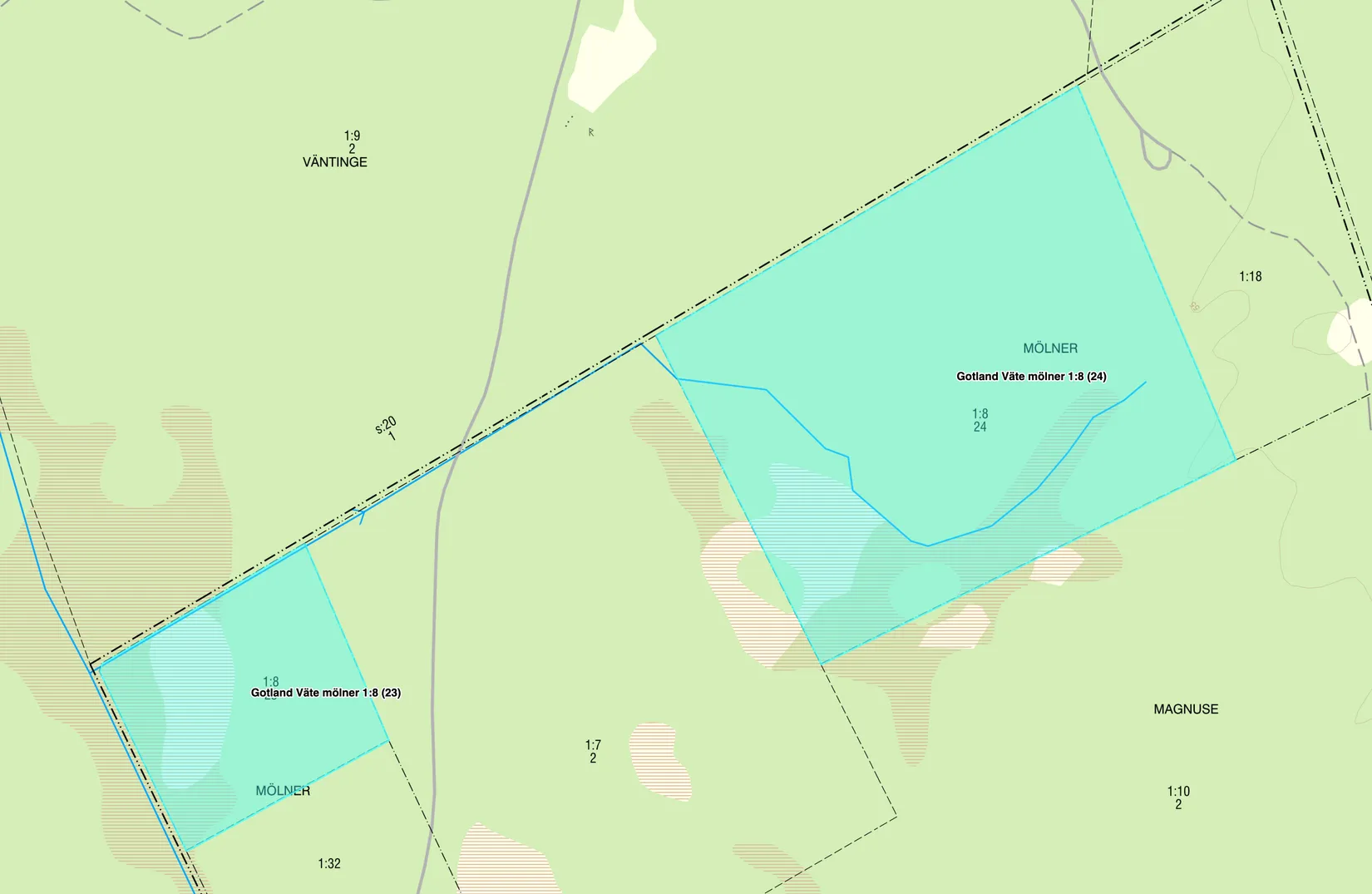 Gård/Skog, Skifte 5, 23 och 24 på Väte Mölner 1:8, Väte, Gotland
