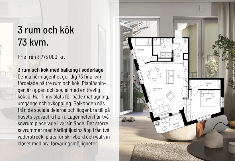 Bostadsrätt, Gaffelseglet 22, lgh 1-1103 Juno, våning 1, Vega, Haninge