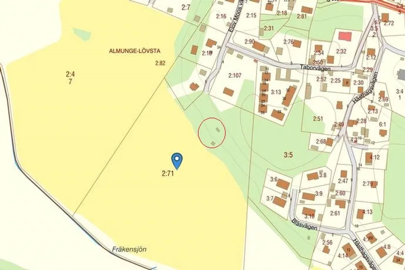 Tomt, Elov Moos väg, Almunge, Uppsala