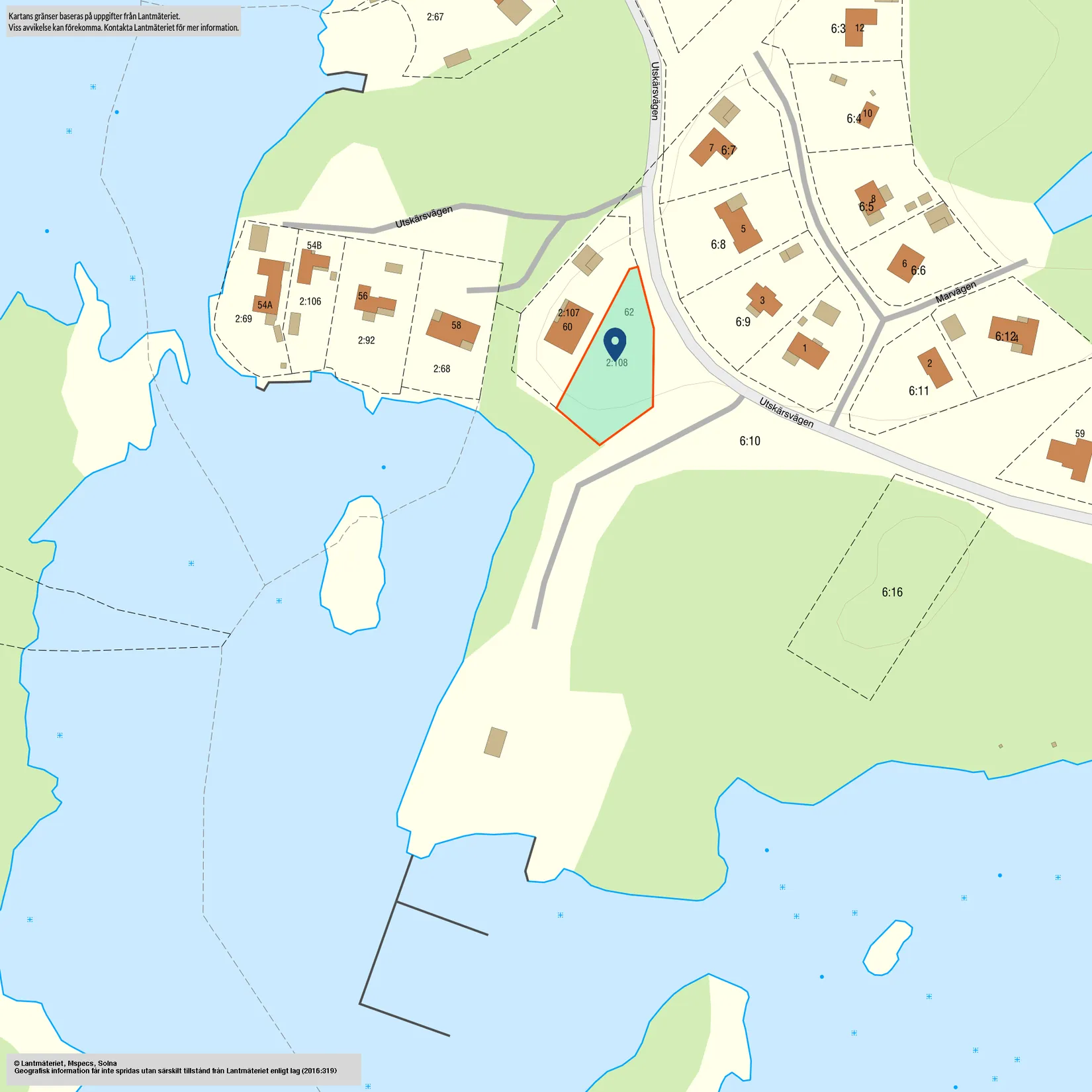 Tomt, Utskärsvägen 62, Eskön, Gävle