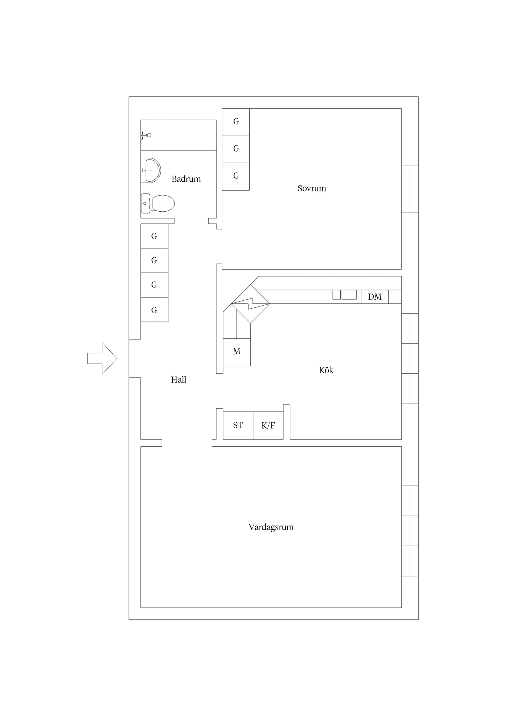 Bostadsrätt, Södra Långgatan 63, Kvarnholmen, Kalmar