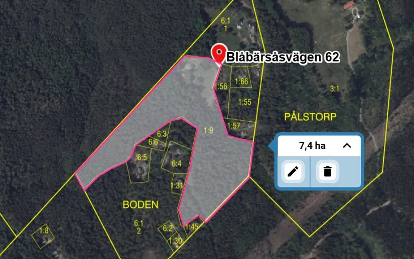 Gård/Skog, Blåbärsåsvägen 62, Floda-Drängsered, Lerum
