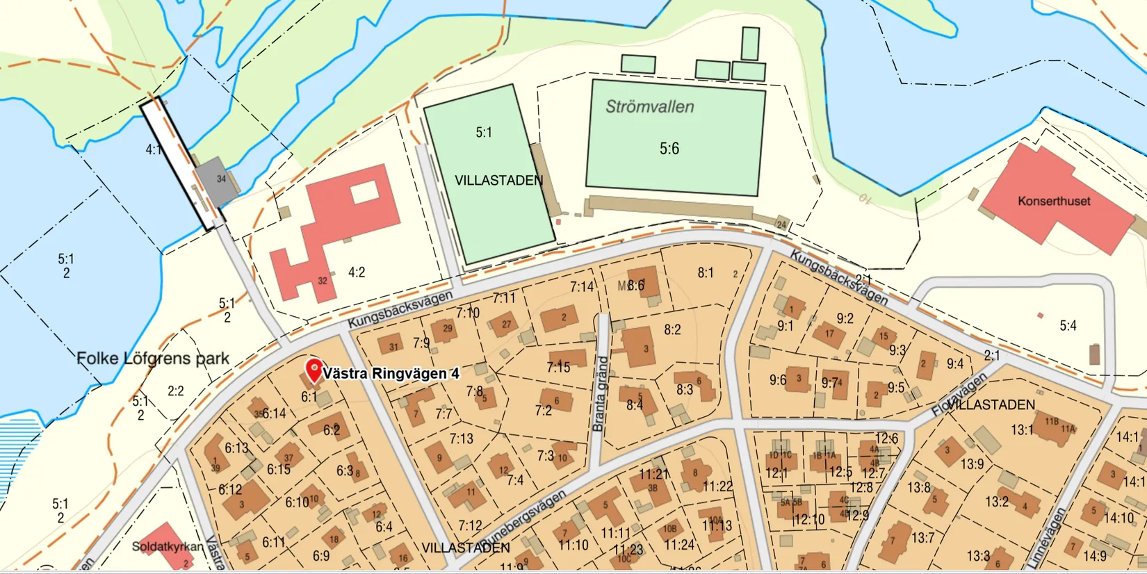 Villa, Västra Ringvägen 4, Villastaden, Gävle