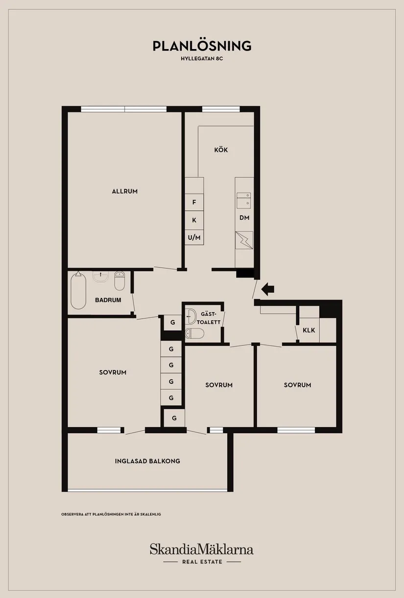 Bostadsrätt, Hyllegatan 8C, Hälsobacken, Ystad