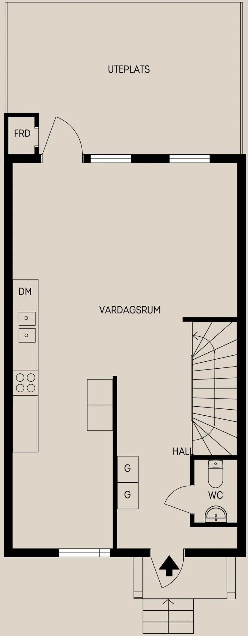 Radhus, Vallgångsvägen 4H, Höjersdal, Gävle