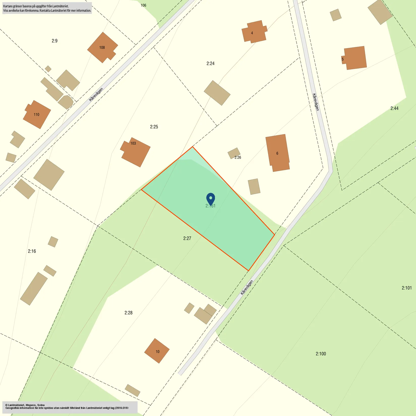 Tomt, Kårevägen 8 A, Kårsta, Vallentuna