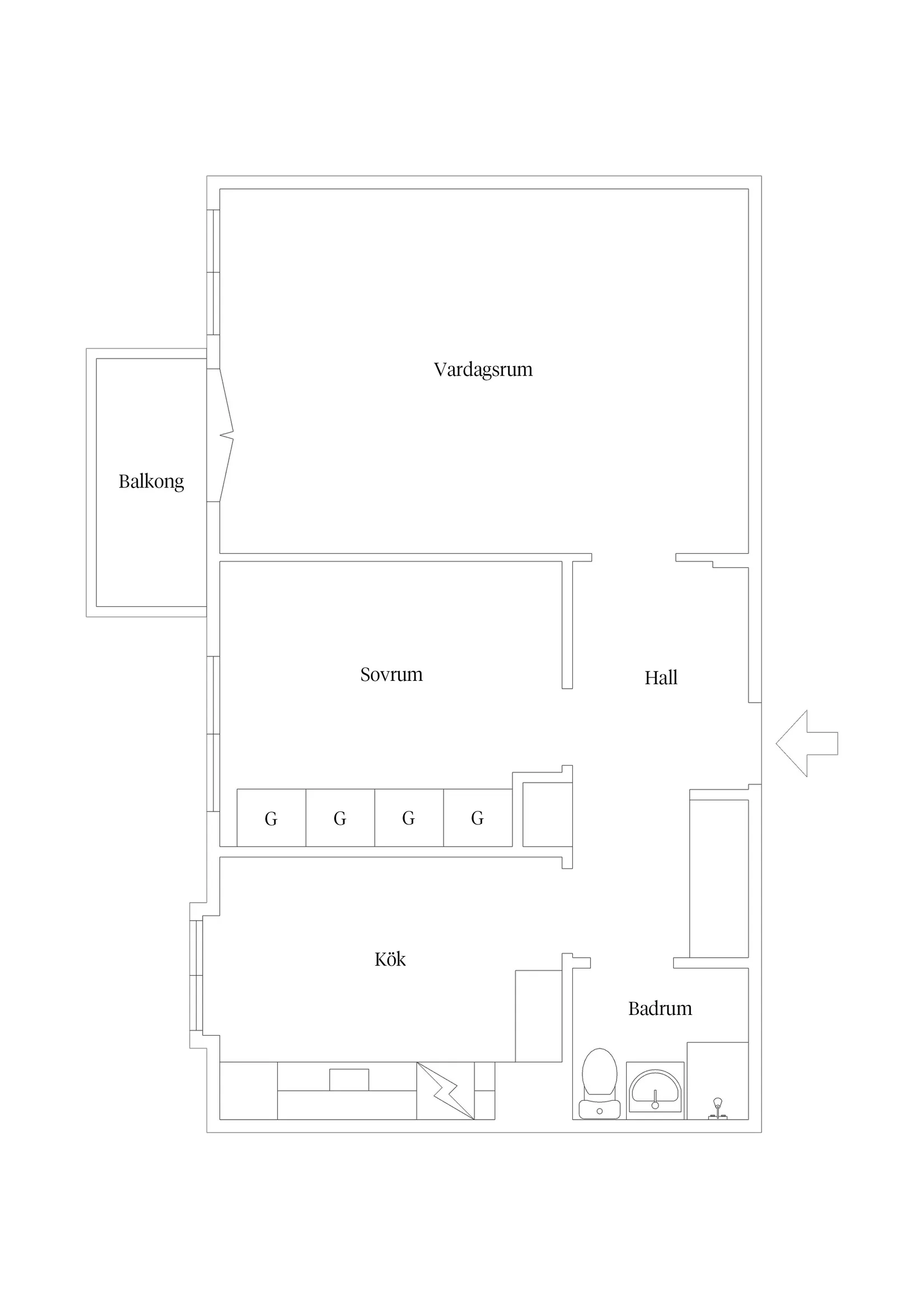 Bostadsrätt, Västergatan 24B, Haga, Sundsvall
