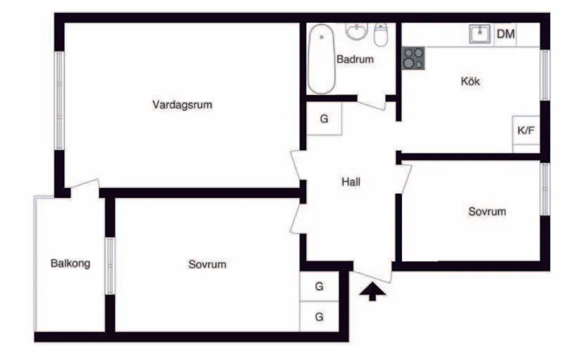 Bostadsrätt, Blommensbergsvägen 155, Aspudden, Stockholm