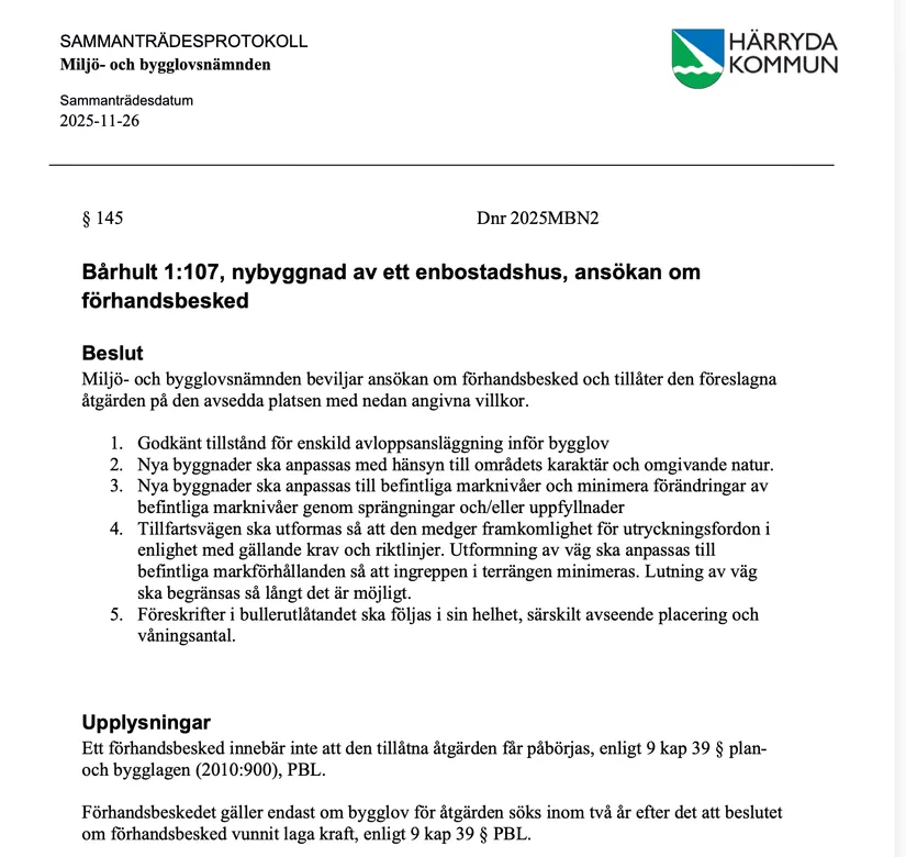 Villa, Rösetvägen - 1,2 Ha Herrgårdstomt / Exploateringsmark, Landvetter, Härryda