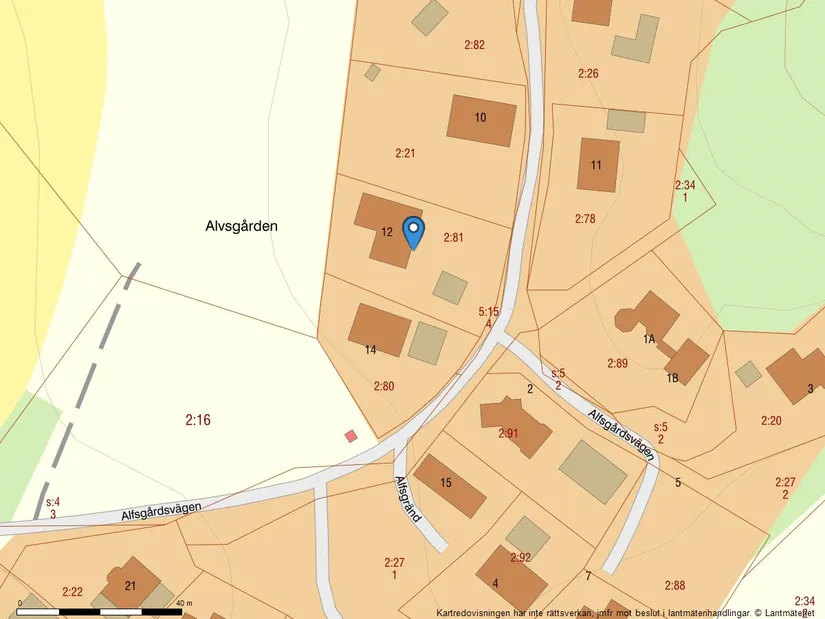Villa, Alfsgårdsvägen 12, Sätila, Mark