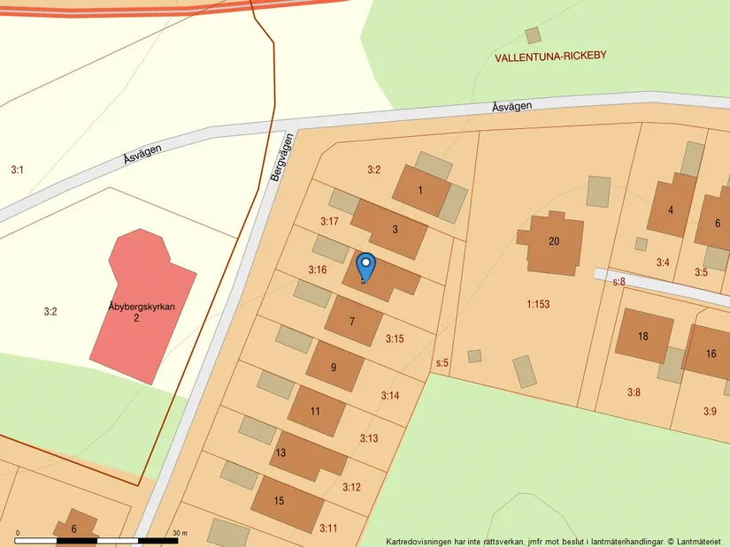 Villa, Radhus, Bergvägen 5, Rickeby, Vallentuna