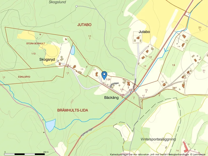 Tomt, Jutabovägen 12, Brämhult, Borås