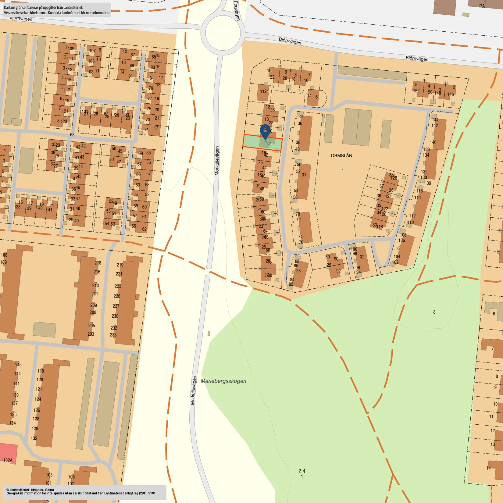 Radhus, Björnvägen 32, Marieberg, Umeå