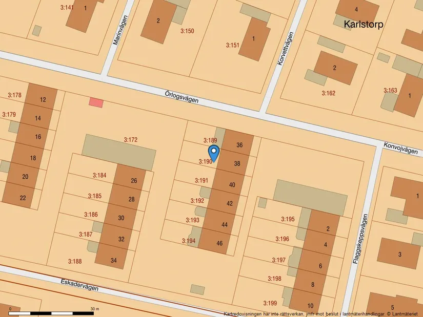 Radhus, Örlogsvägen 38, Karlstorp, Halmstad