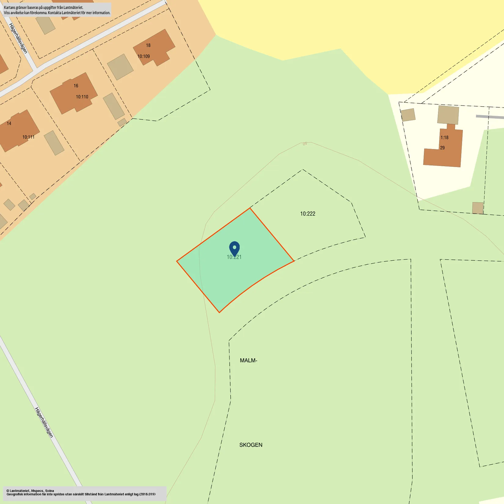 Tomt, LINKÖPING MALMSKOGEN 10:221, Tallboda, Linköping