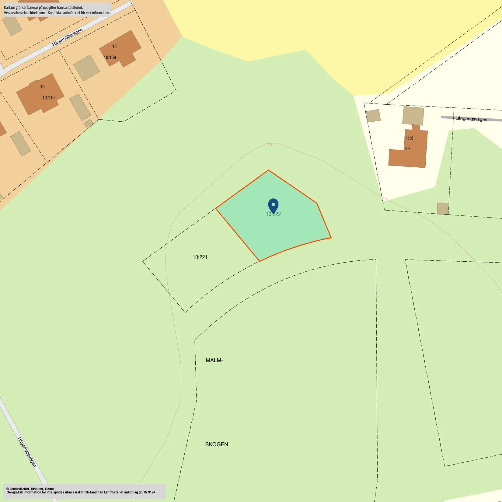 Tomt, LINKÖPING MALMSKOGEN 10:222, Tallboda, Linköping
