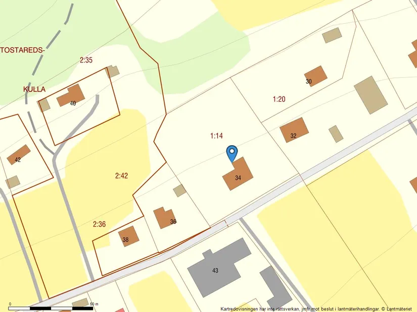 Villa, Kullavägen 34, Mark