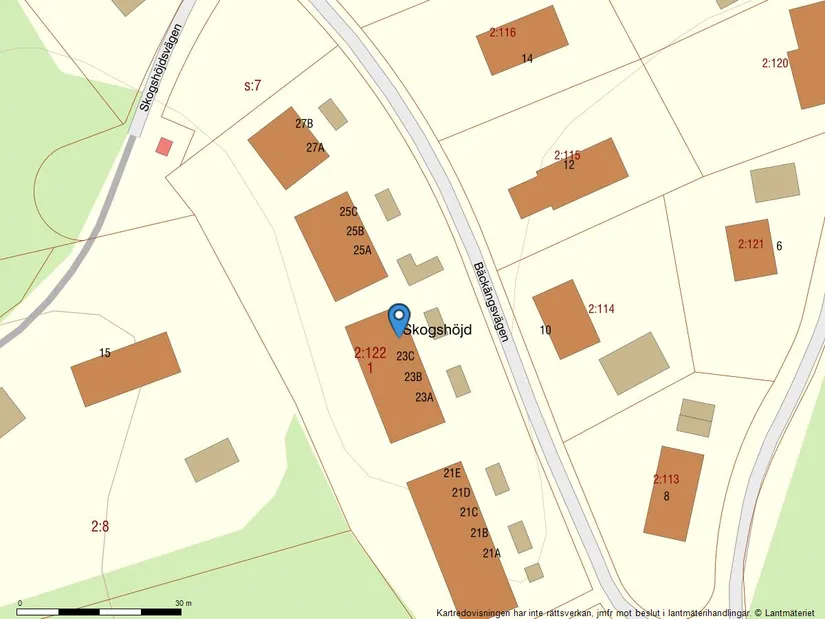 Bostadsrätt, Bäckängsvägen 23D, Mark