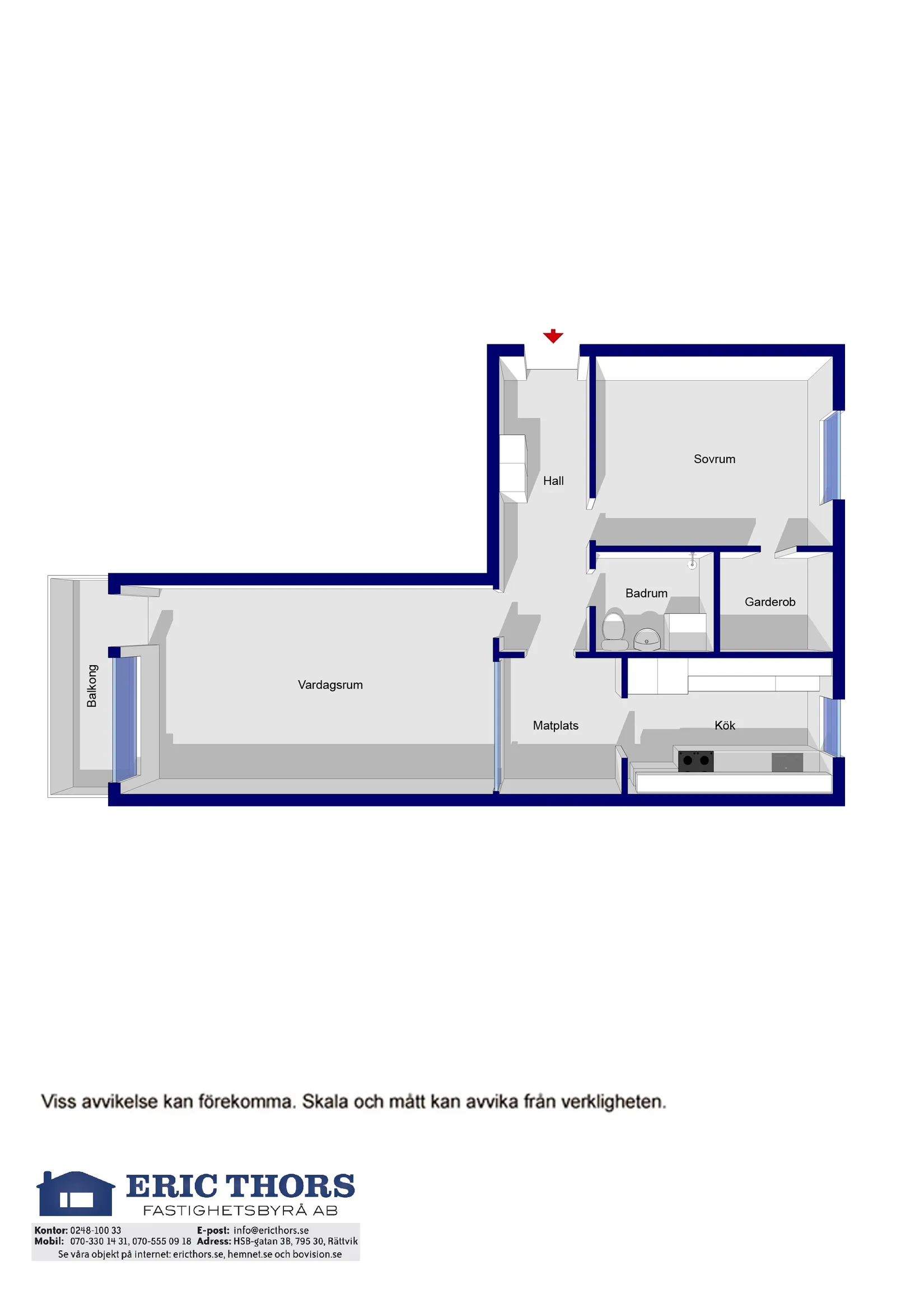 Bostadsrätt, Riksvägen 33B, Centrum, Rättvik