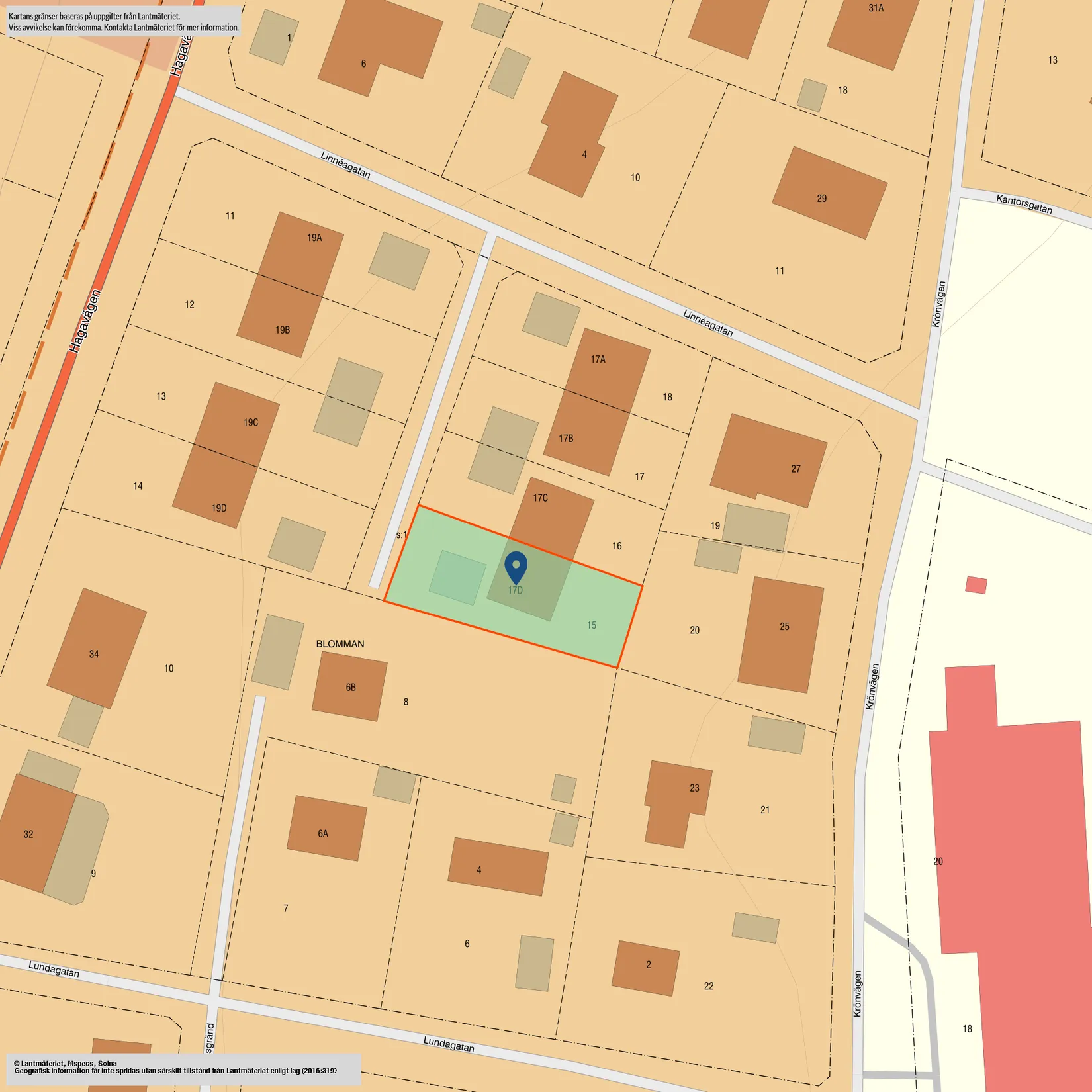 Radhus, Linnéagatan 17D, Haga, Sundsvall