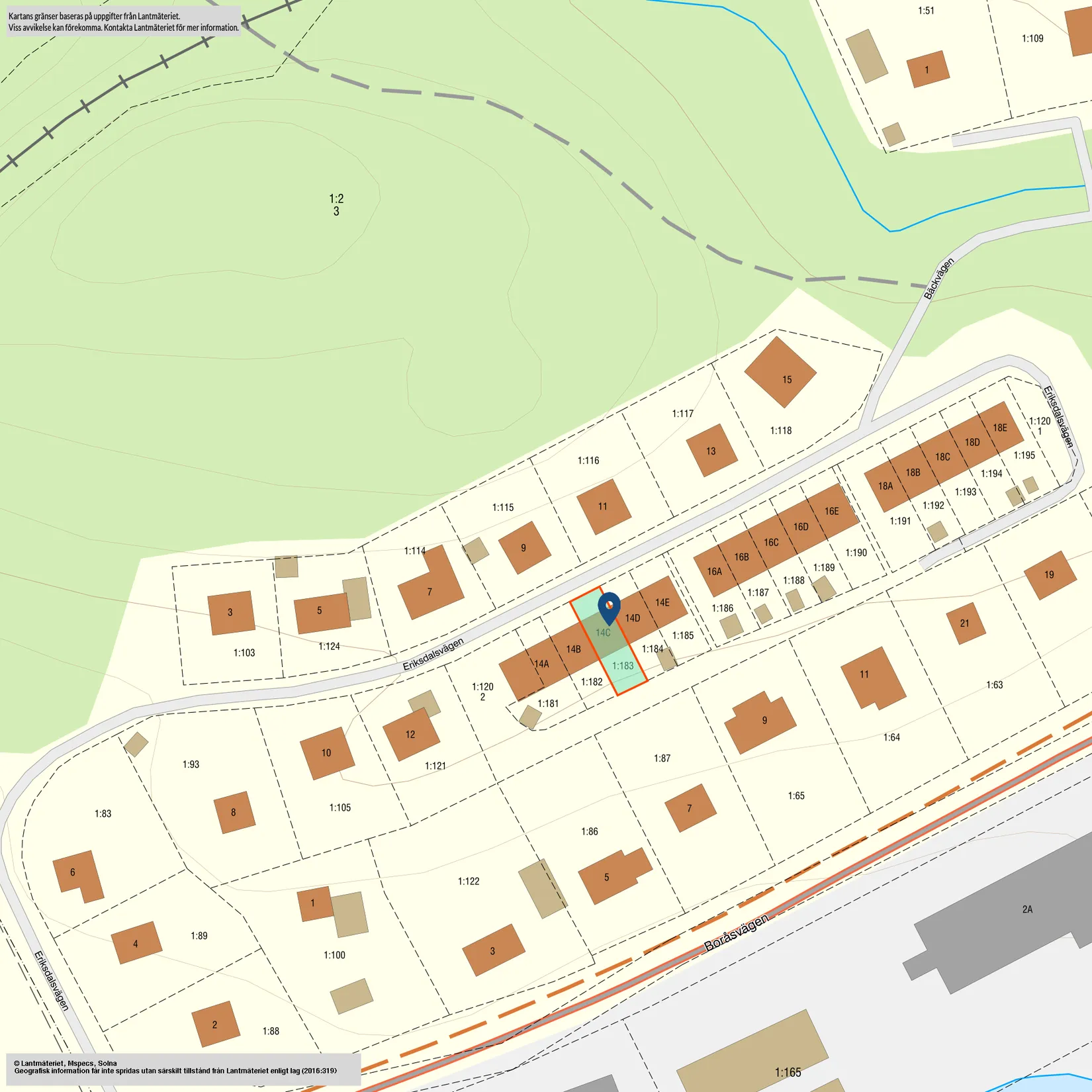 Radhus, Eriksdalsvägen 14C, Olsfors, Bollebygd