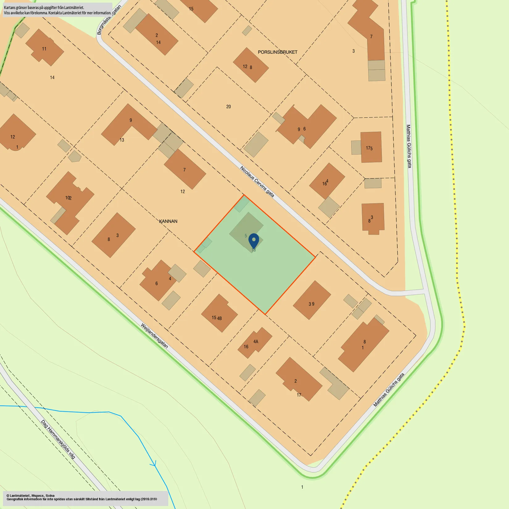 Tomt, Nicolaus Cervins gata 5, Pålsjö Skog, Helsingborg