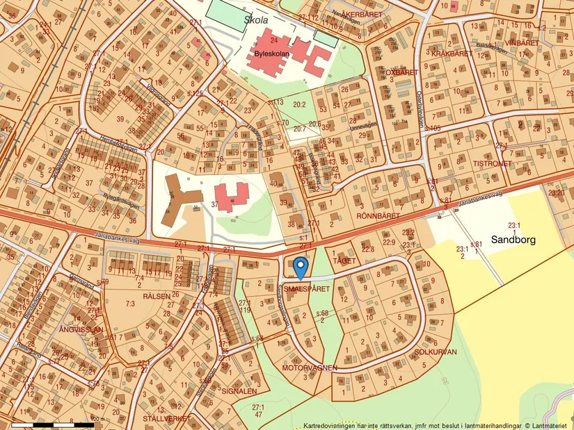 Radhus, Sandborgsslingan 44c, Täby Kyrkby, Täby