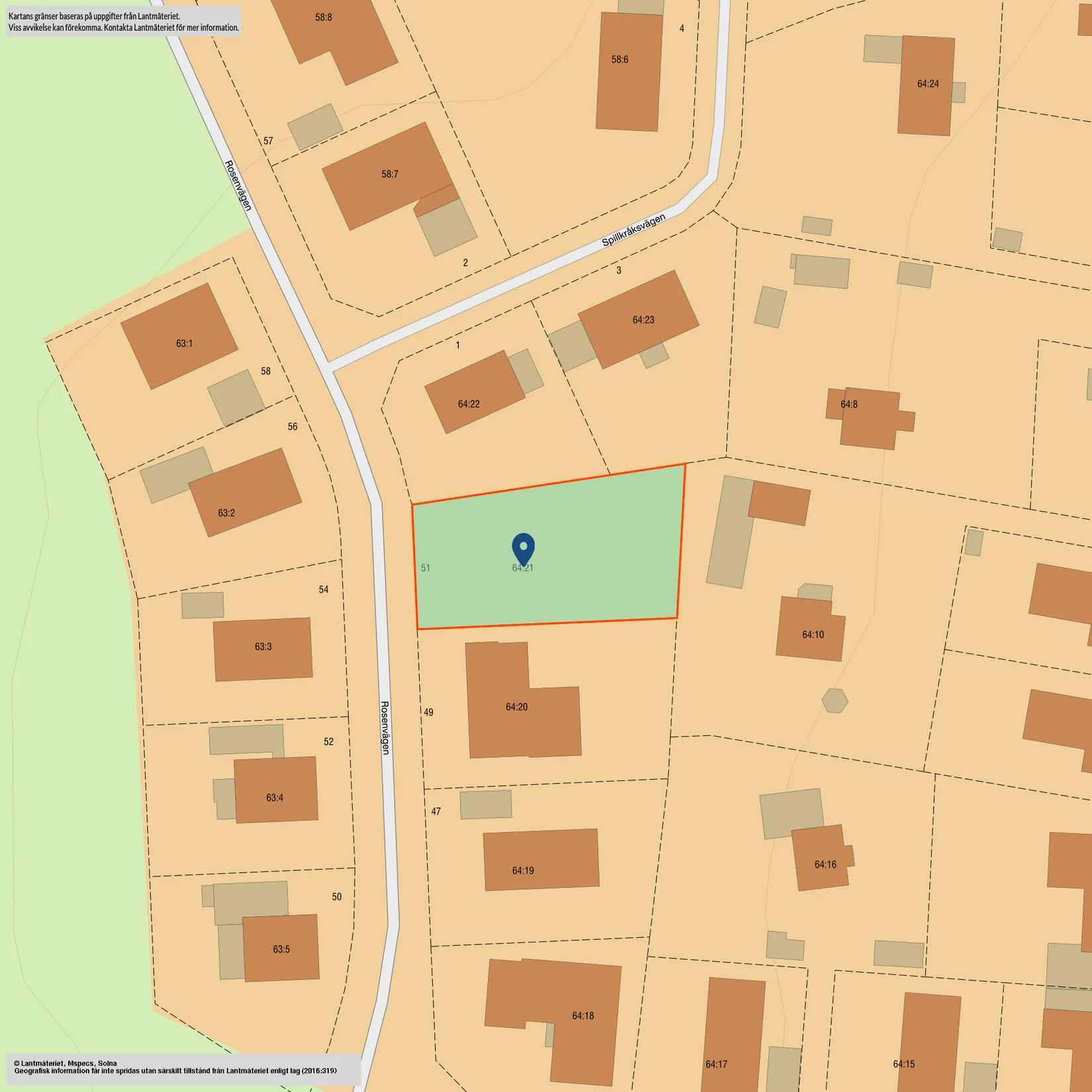 Tomt, Rosenvägen 51, Sunnersta, Uppsala