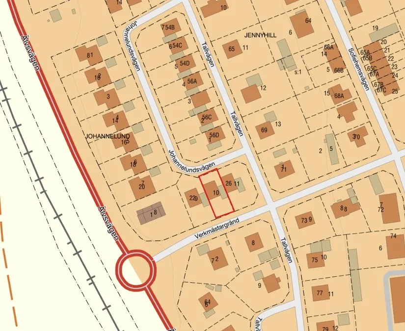 Radhus, Johannelundsvägen 24, Sofiehem, Umeå