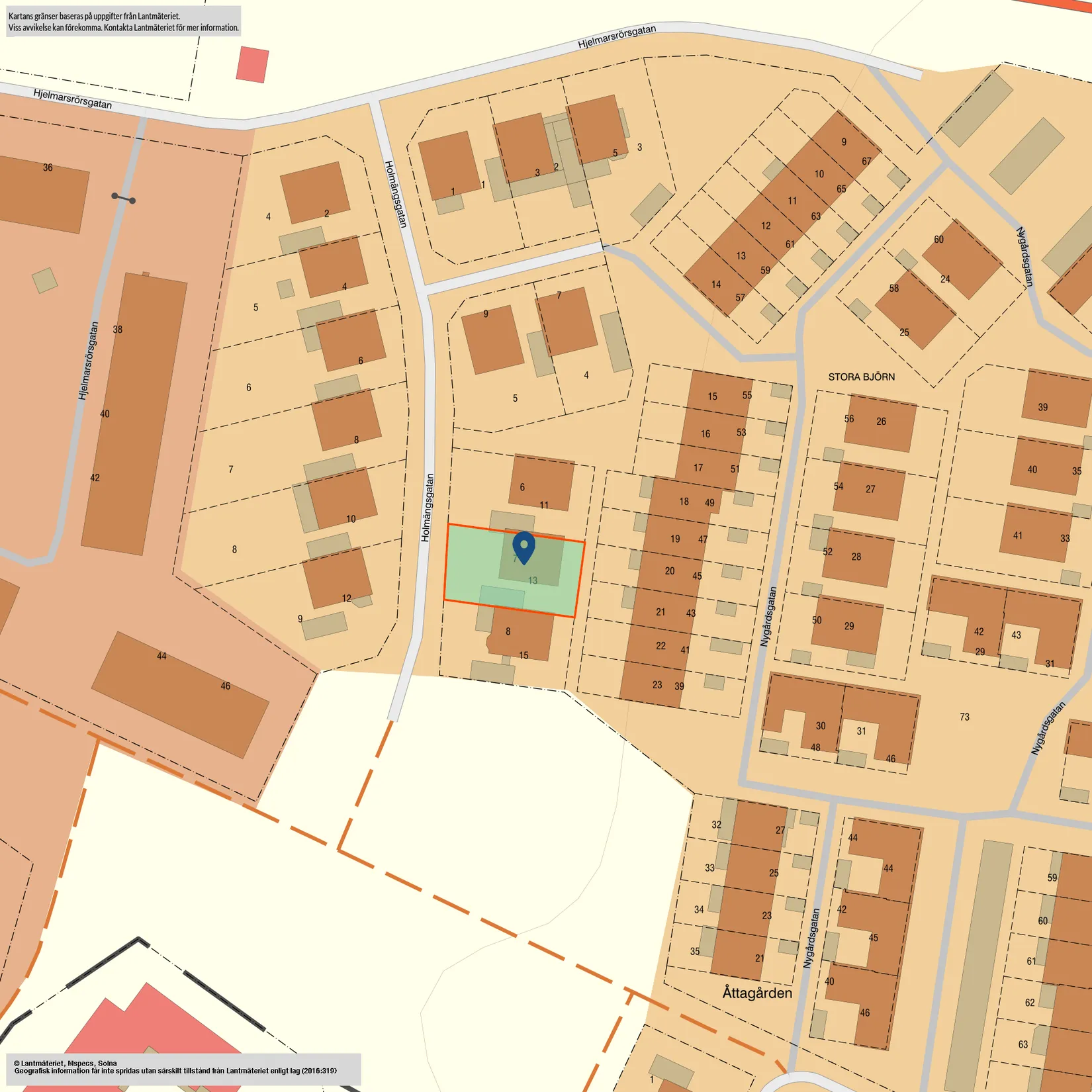 Radhus, Holmängsgatan 13, Åttagård, Falköping