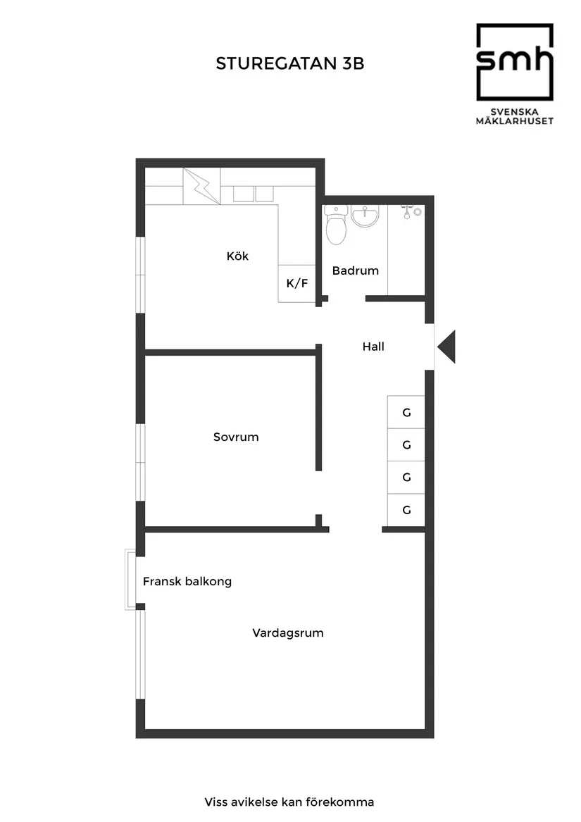 Bostadsrätt, Sturegatan 3B, Centrum, Landskrona