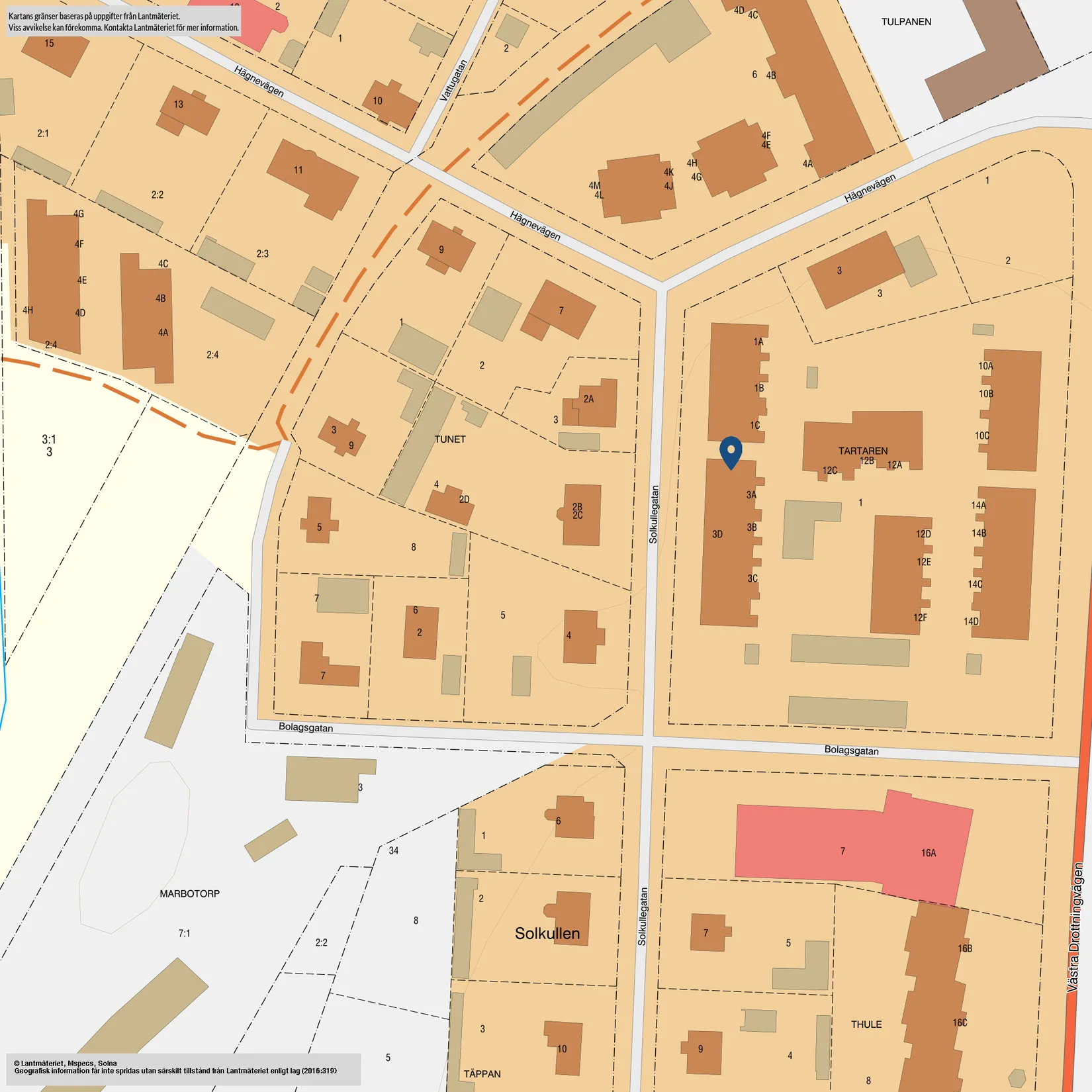 Radhus, Solkullegatan 3A, Centralt, Tidaholm