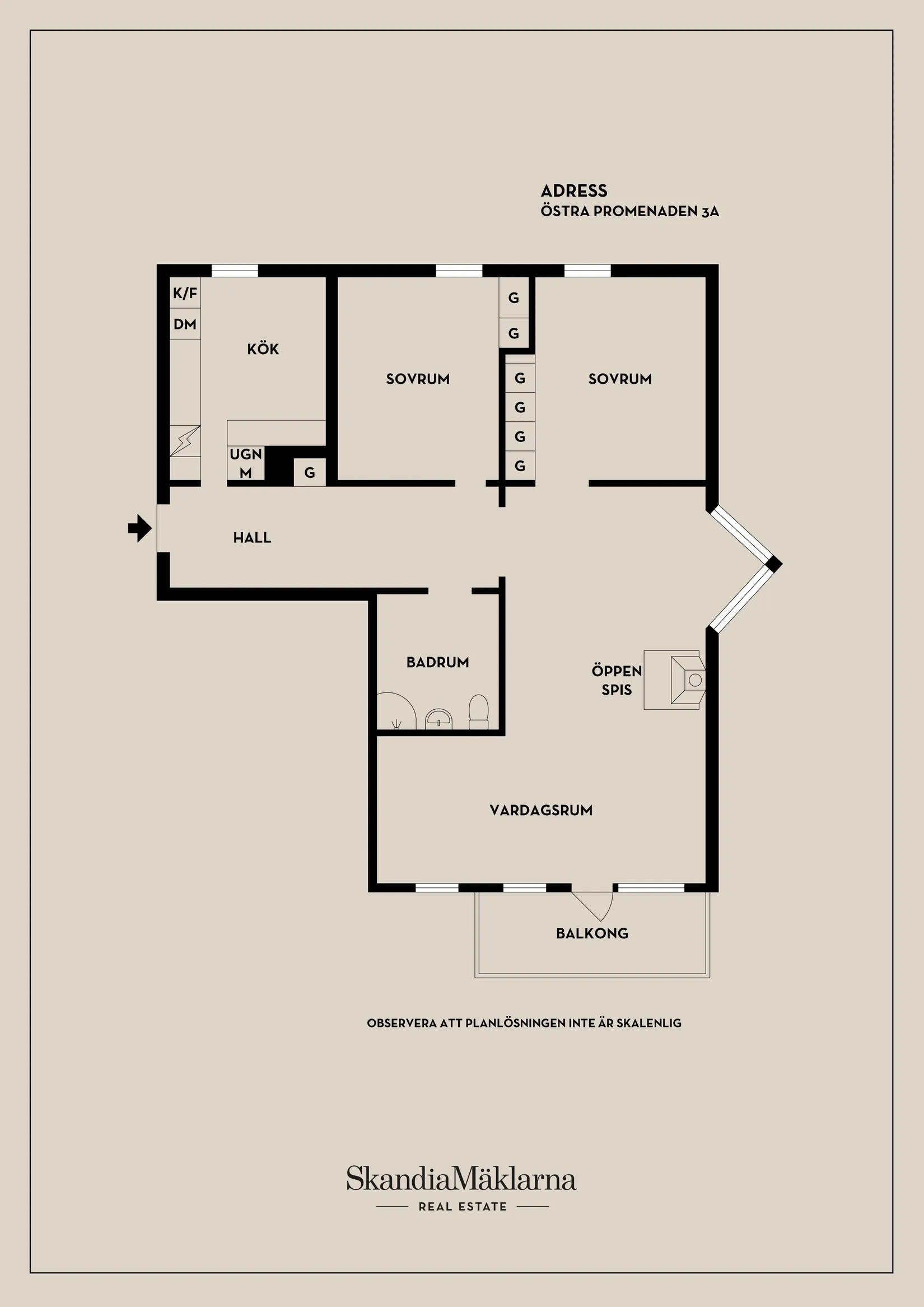 Bostadsrätt, Östra Promenaden 3A, Öster Alla Helgona, Nyköping
