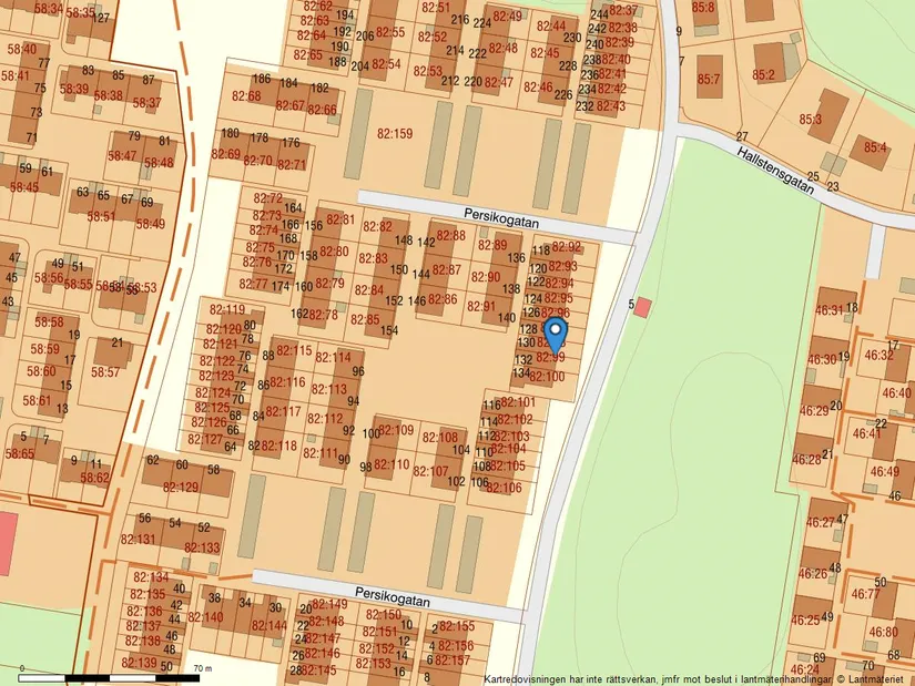 Radhus, Persikogatan 130, Bratthammar, Göteborg