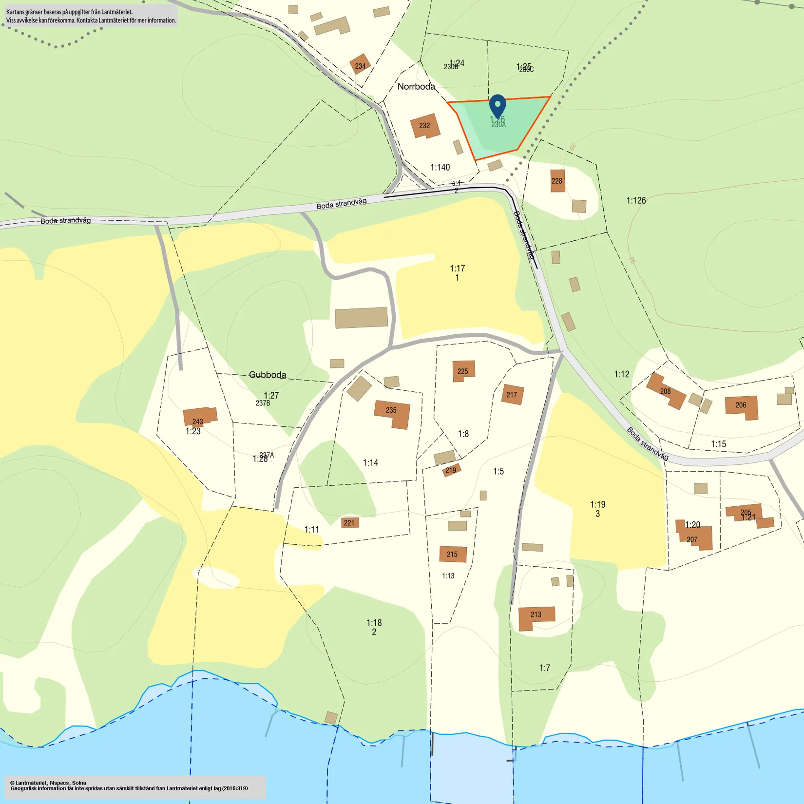 Tomt, Boda strandväg 230A, Norrtälje