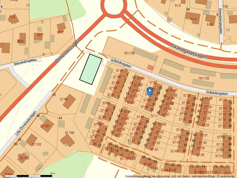 Radhus, Gråskärsgatan 30, Önnered, Göteborg
