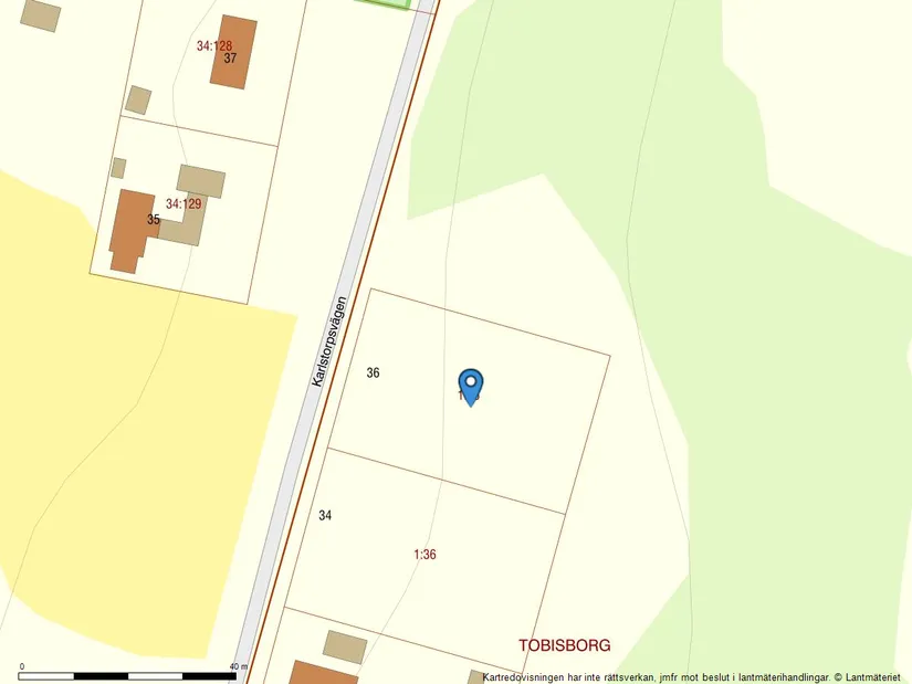 Tomt, Karlstorpsvägen 36, Tobisborg, Simrishamn