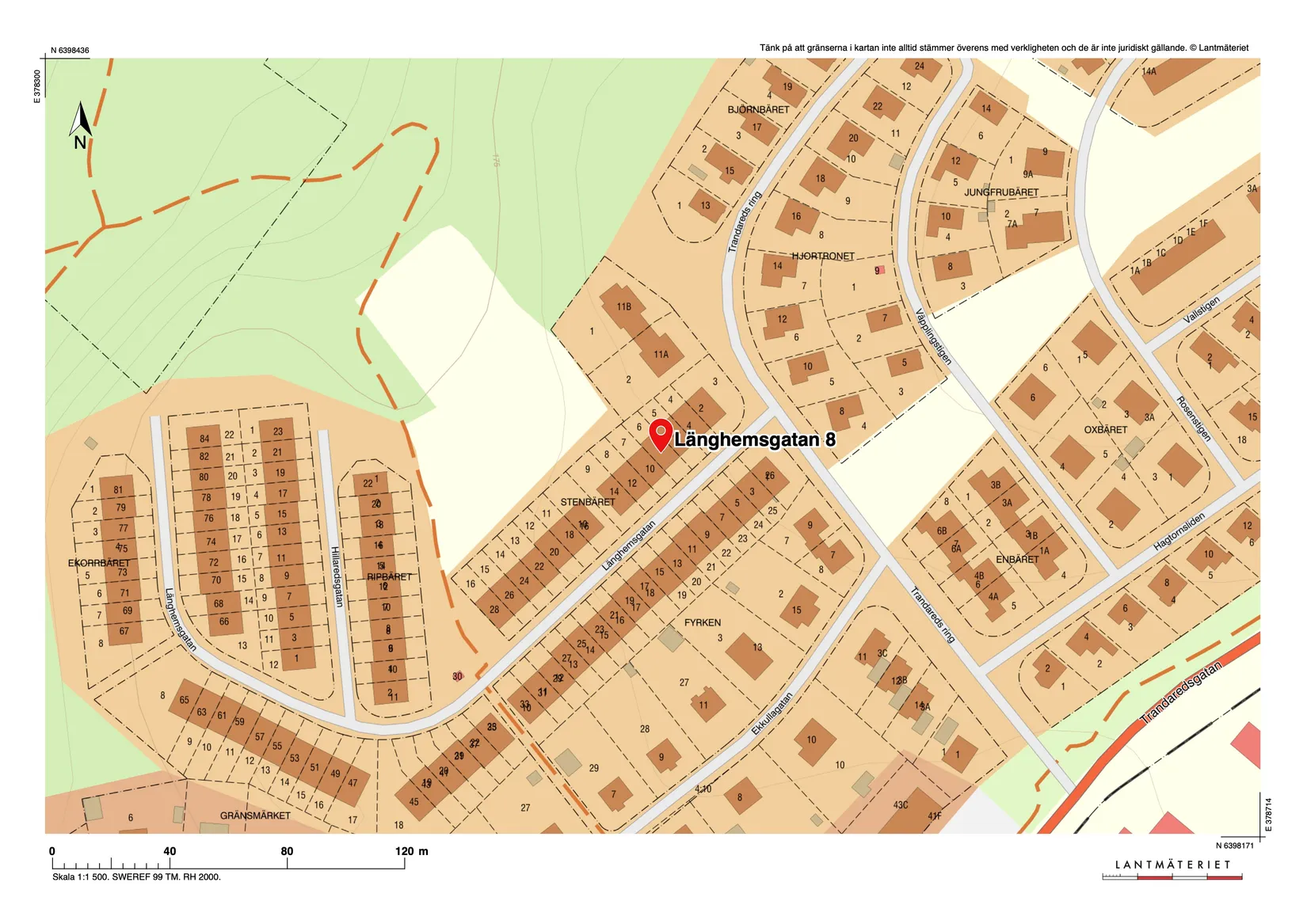 Radhus, Länghemsgatan 8, Trandared, Borås
