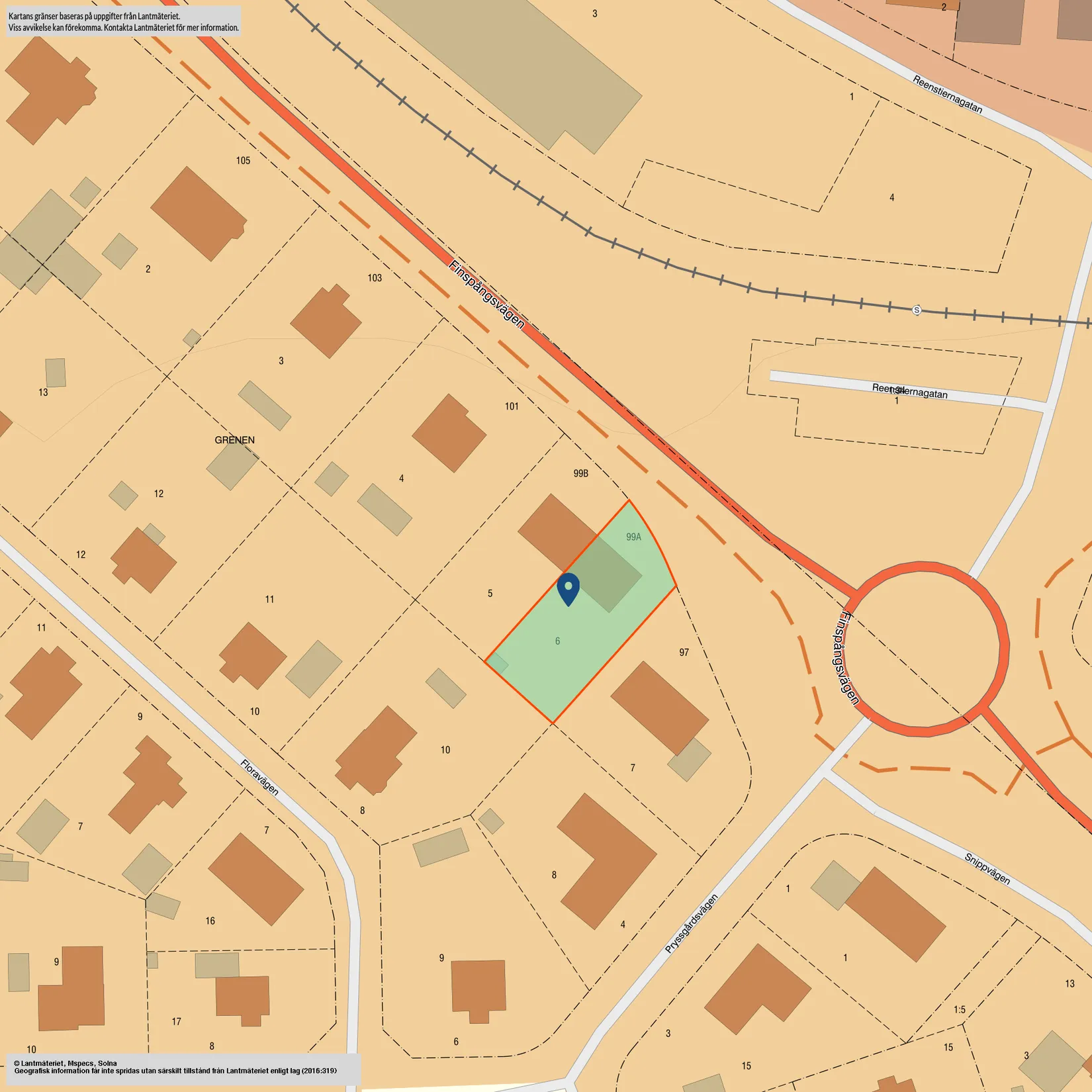 Radhus, Finspångsvägen 99A, Pryssgården, Norrköping