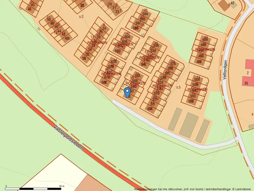 Radhus, Vallbyvägen 56E, Stadsskogen, Strängnäs