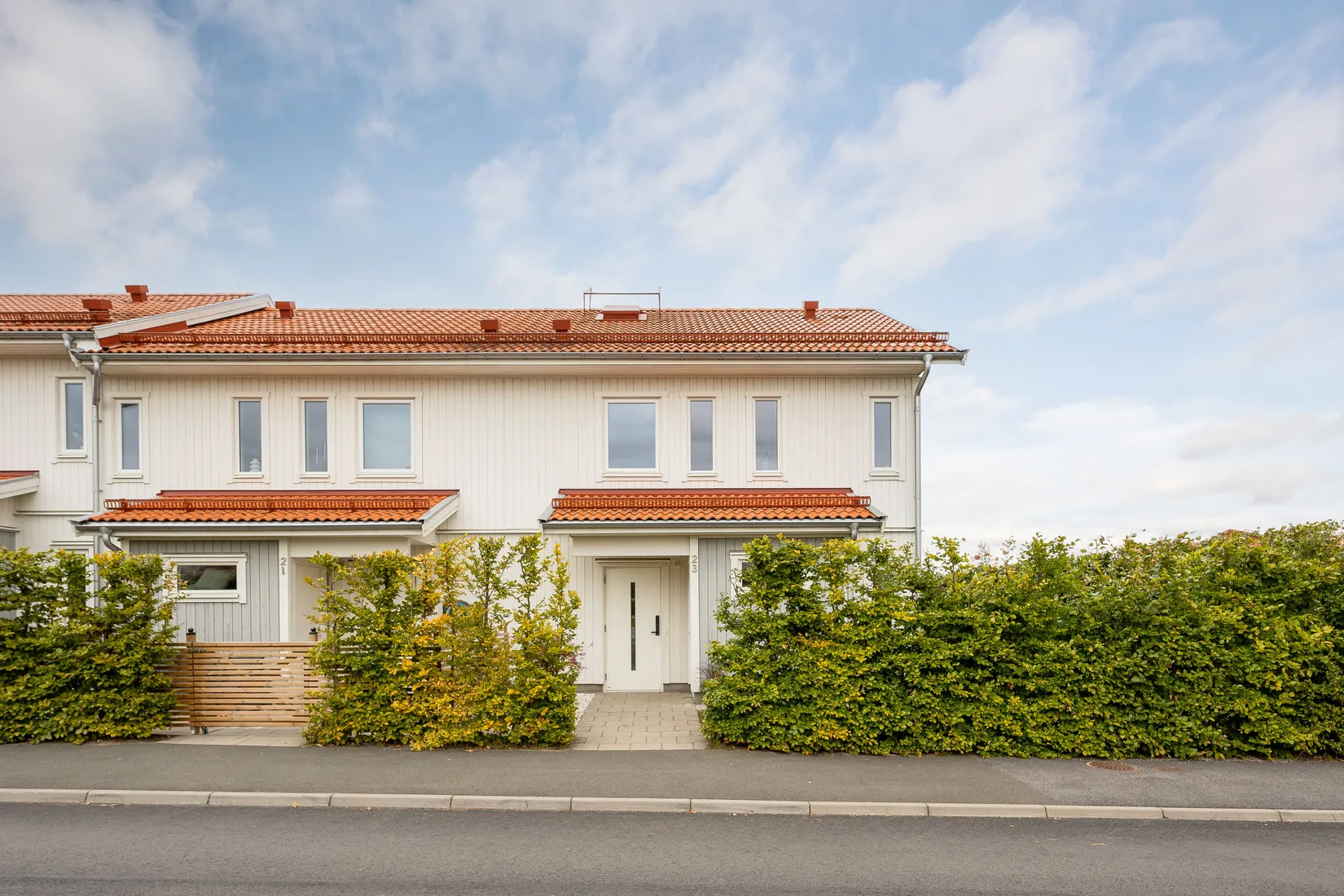 Radhus, Vilkmansgatan 23, Trädgårdsstaden, Skövde