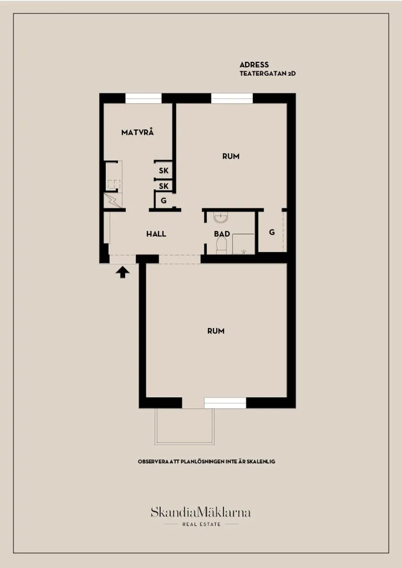Bostadsrätt, Teatergatan 2D, Centralt Väster, Nyköping