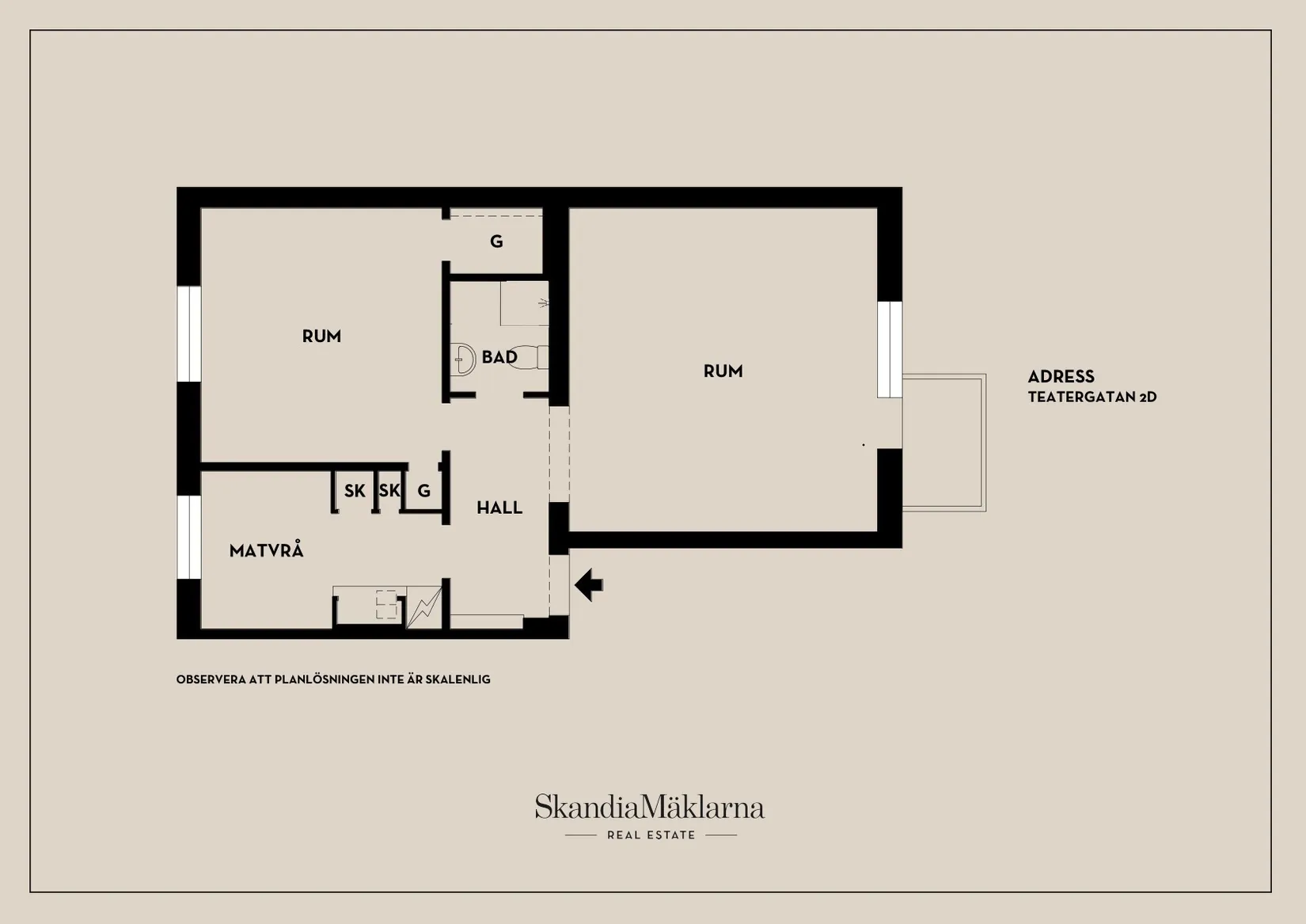 Bostadsrätt, Teatergatan 2D, Centralt Väster, Nyköping