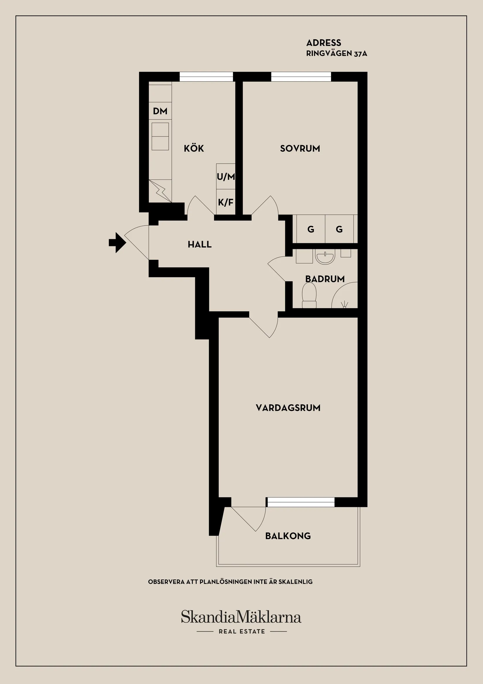 Bostadsrätt, Ringvägen 37A, Centralt, Nyköping